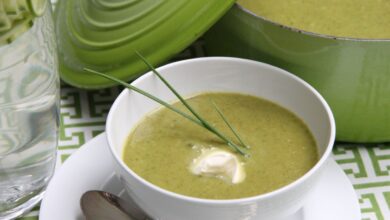 Photo of Roasted Eggplant and Zucchini Soup with Tzatziki